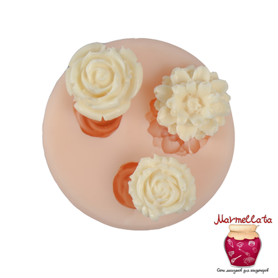 Молд силиконовый "Цветы" d=1,2 см; 1,5 см; 1,8 см