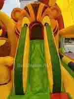 Коммерческий надувной батут "Мульти зверята" с крышей, 10*6*6 м