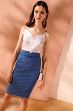 4653 Юбка женская (синий меланж)