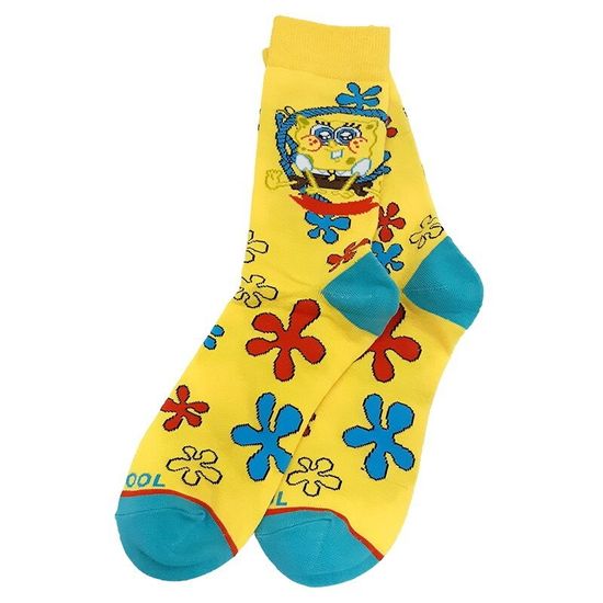 Носки Губка Боб “Губка Боб и цветы”, р-р 36-42 (желтый)