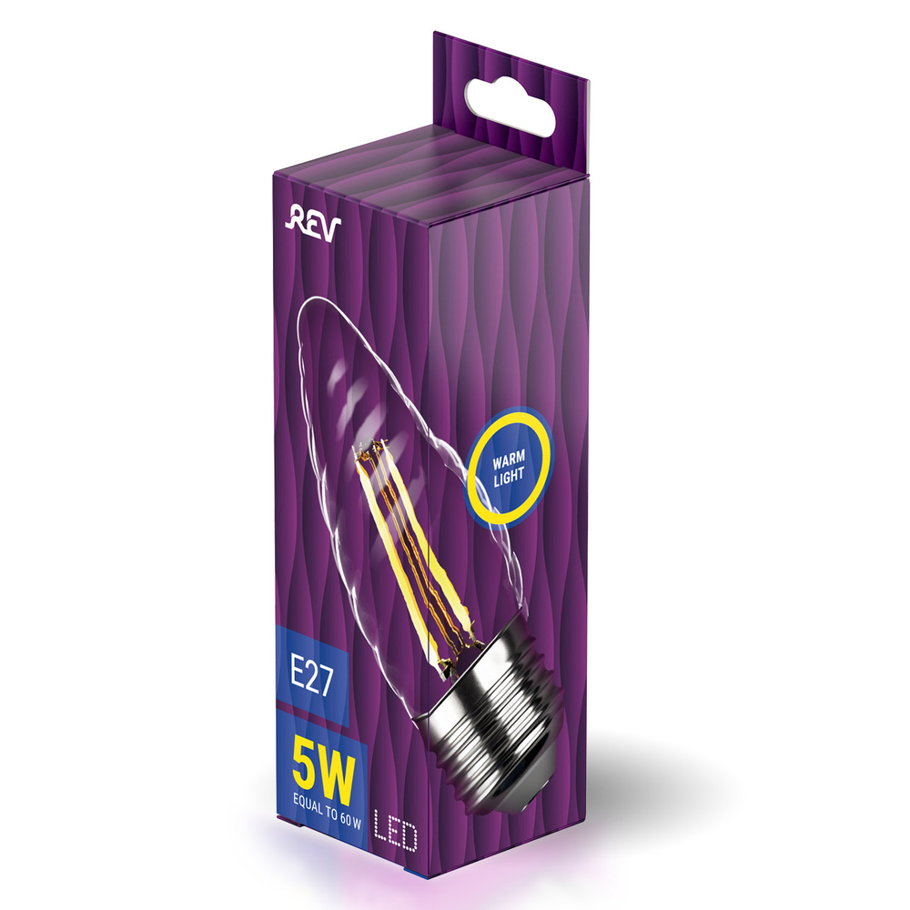 Лампа светодиодная FILAMENT свеча витая TC37 5W E27 2700K DECO Premium теплый свет