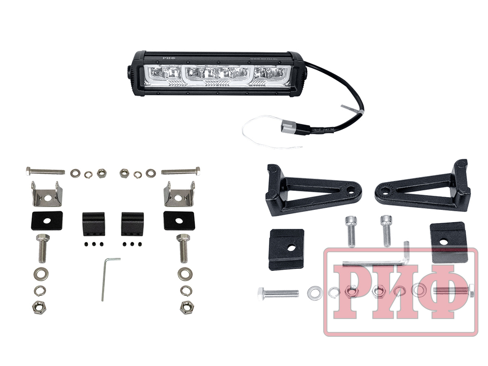 Светодиодная фара водительского света РИФ с ДХО 307 мм 64W