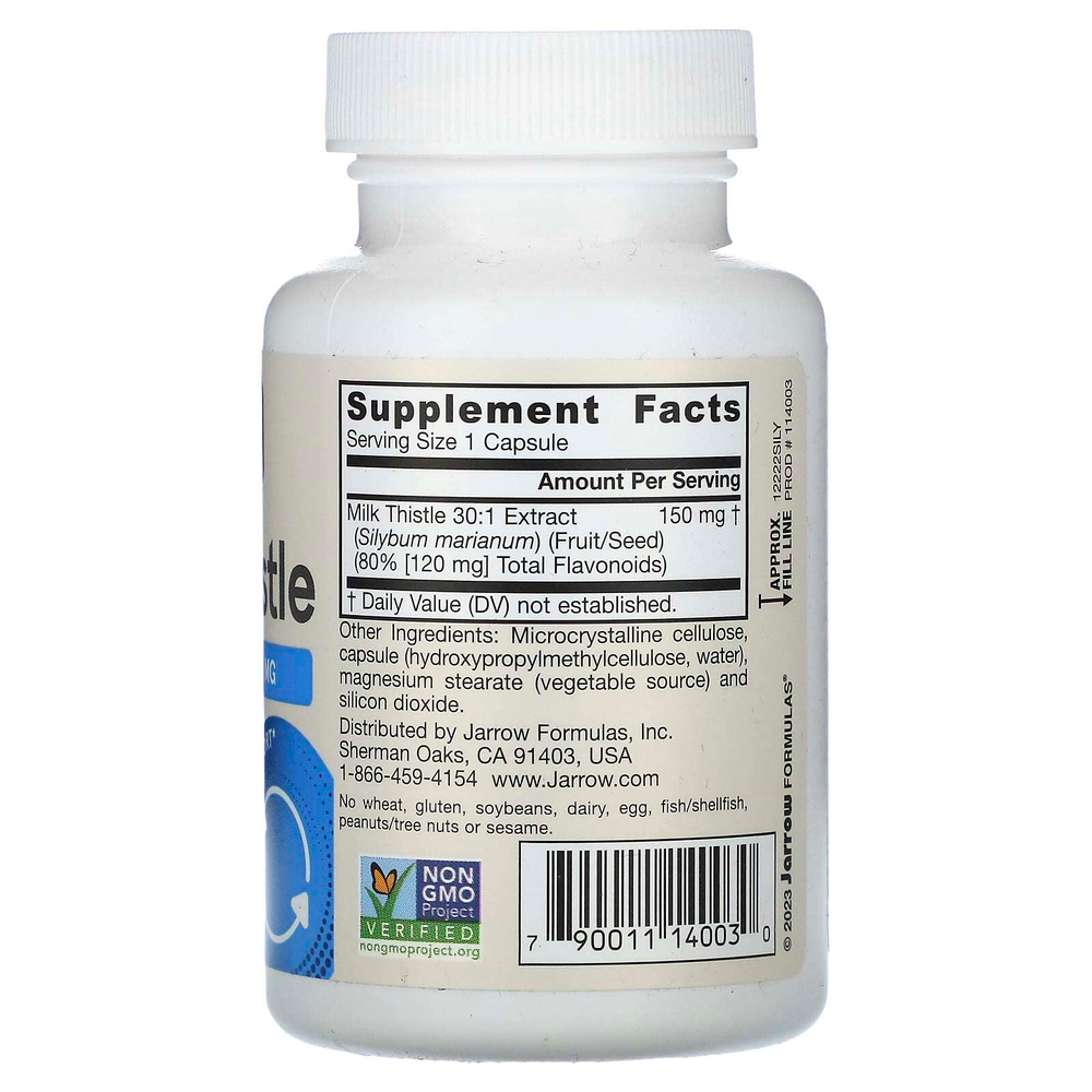 Jarrow Formulas, веганская расторопша, 150 мг, 100 растительных капсул