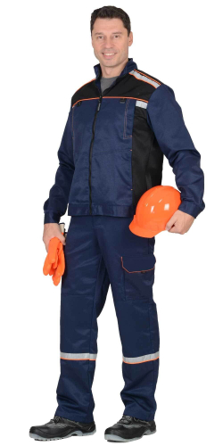 Костюм Nerss-ПРАКТИК-1 куртка, п/к т.синий с черным