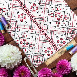 Ткань барби крупная редкая славянская вышивка на рубахе