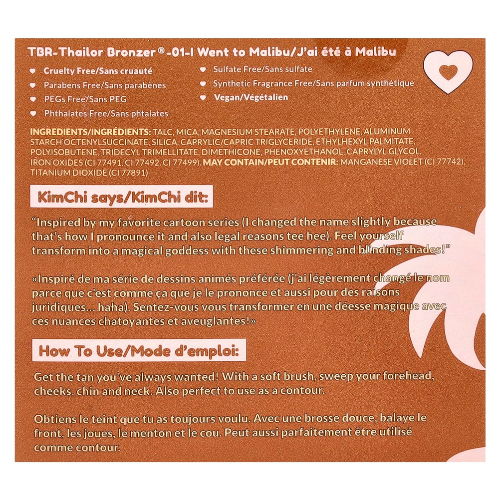 KimChi Chic Beauty, Thailor Bronzer®, 01, I Went To Malibu, 9 г (0,317 унции)
