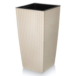 Кашпо "Camellia" ротанг, вставка V=17л 263*263*285 слоновая кость