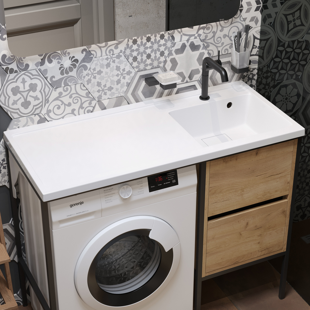 Смеситель для раковины STWORKI Лунд S25010BK матовый черный