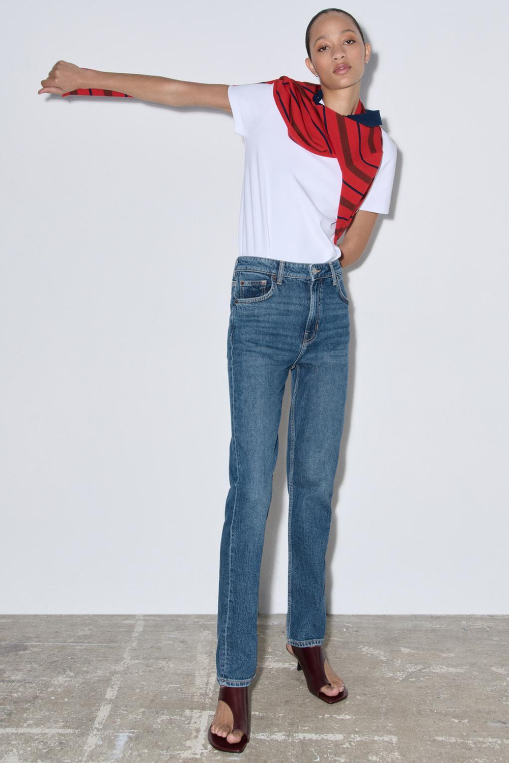 Джинсы skinny с высокой посадкой — zw collection