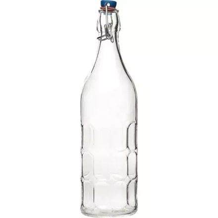 Бутылка для масла и уксуса «Мореска» стекло,металл 1,06л D=85,H=315мм прозр.,металлич