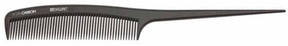 CO-6109-CARBON Расческа рабочая "CARBON brawn"с пластиковым хвостиком, с добавлением карбона, коричн