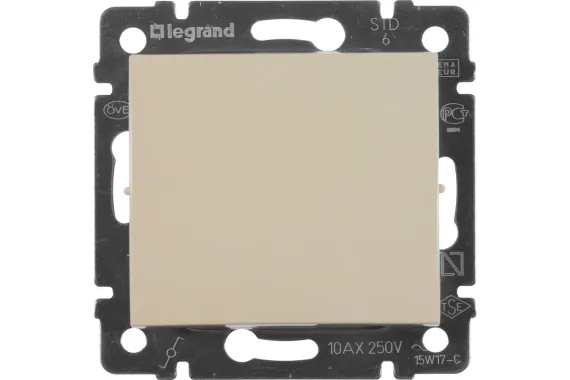 Выключатель Legrand Valena 1 клавиша проходной слоновая кость 04763