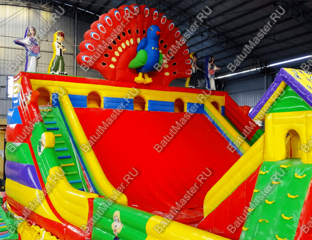 Коммерческий надувной батут "Павлин" 18*12*8,5 м