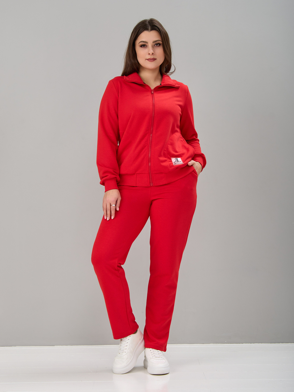 Костюм с брюками КБфп-584/красный-н