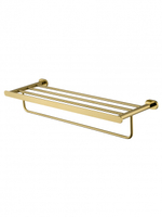 Полотенцедержатель с полкой WONZON & WOGHAND FIRST, Глянцевое золото (WW-8481-LG)