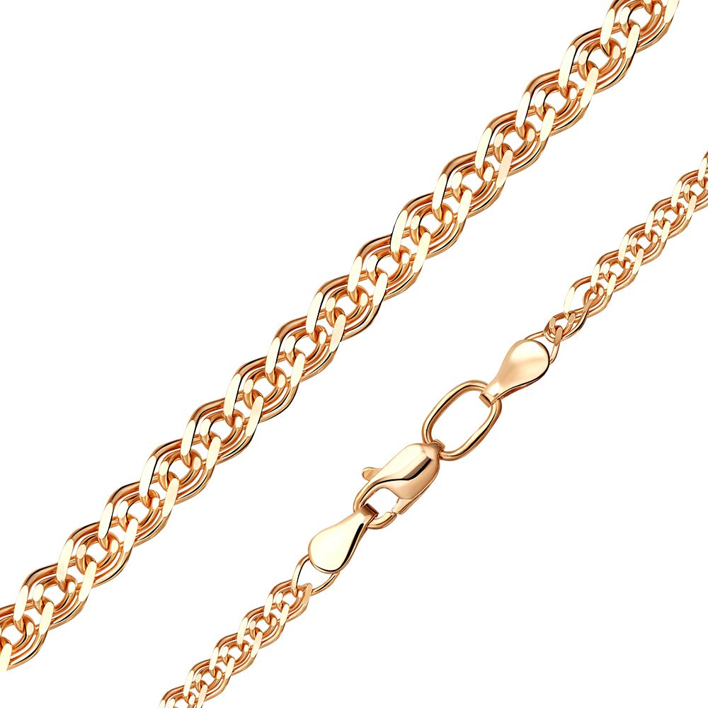 Цепь из красного золота с алмазной гранью (плетение «Нонна»)