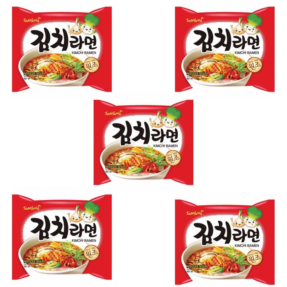 Лапша быстрого приготовления Samyang Kimchi Ramen, 120 г, 5 шт