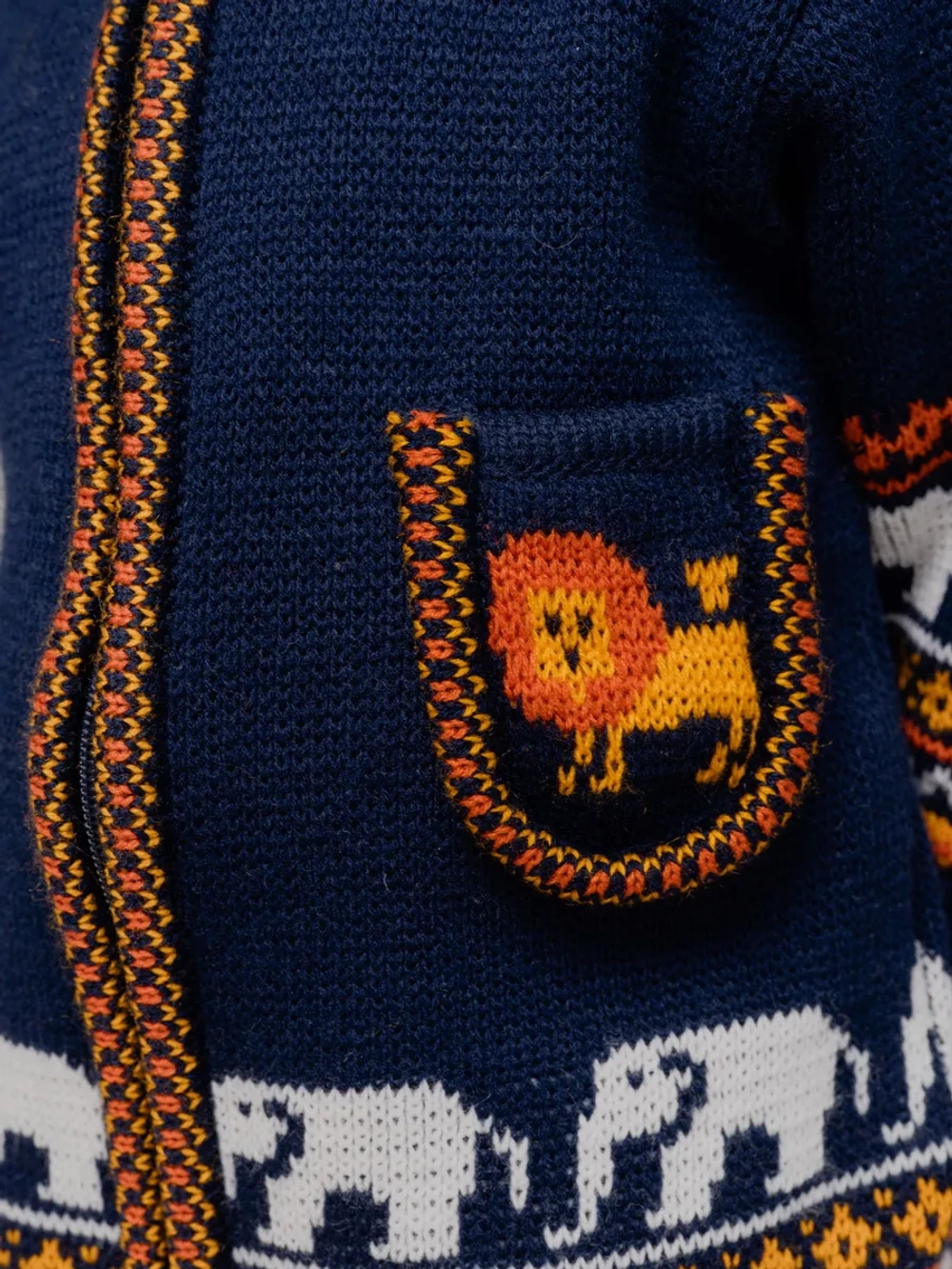 Вязаный комбинезон для новорожденных и малышей на молнии