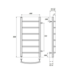 Полотенцесушитель водяной Point Афина PN04548 П6 400x800 с боковым подключением 500, хром