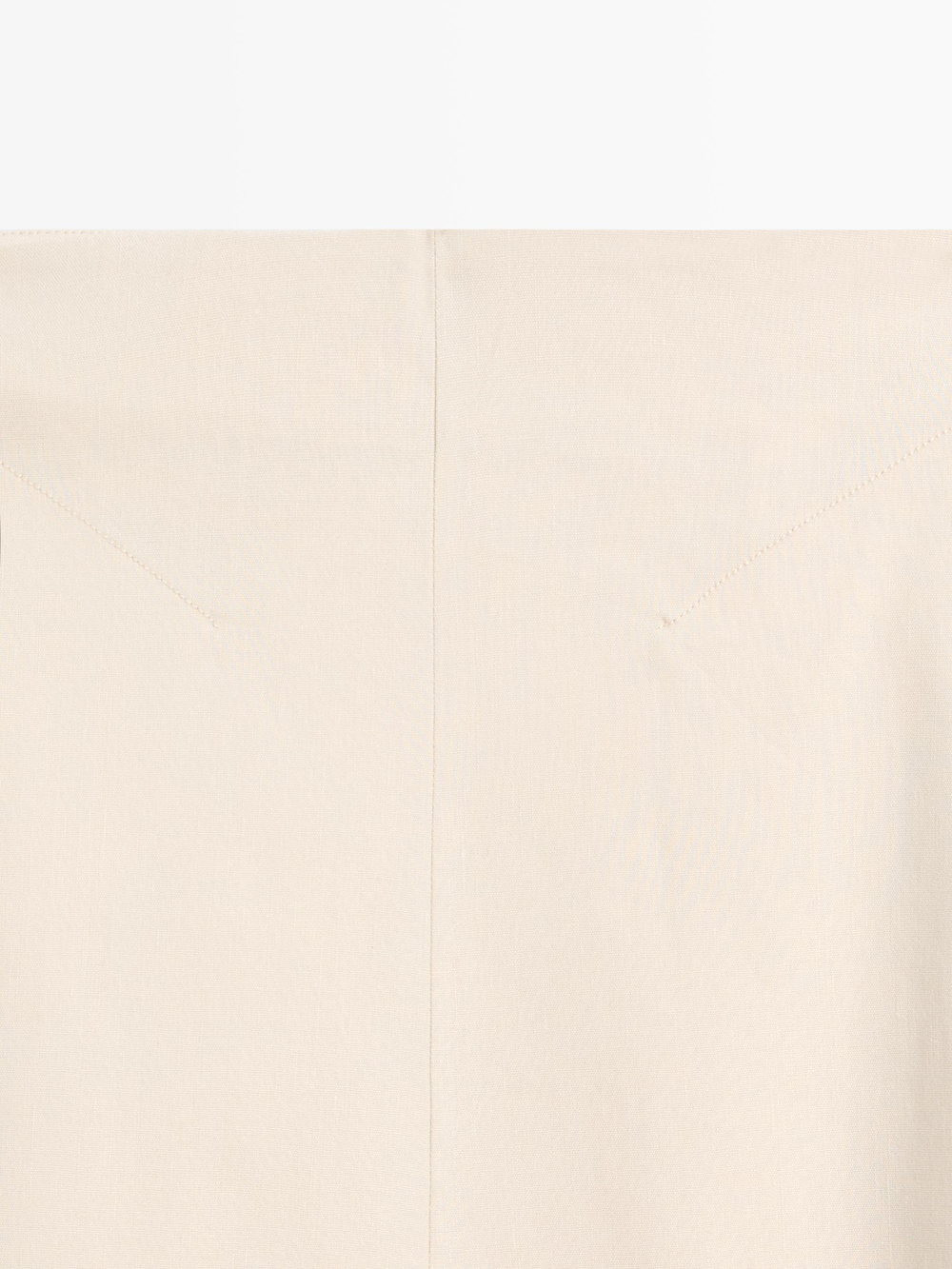 Massimo Dutti Расклешенная юбка из смесовой льняной ткани с карманом, кремовый