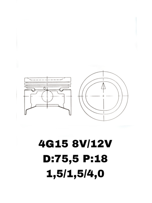 ПОРШНЯ 4G15 8V 12V