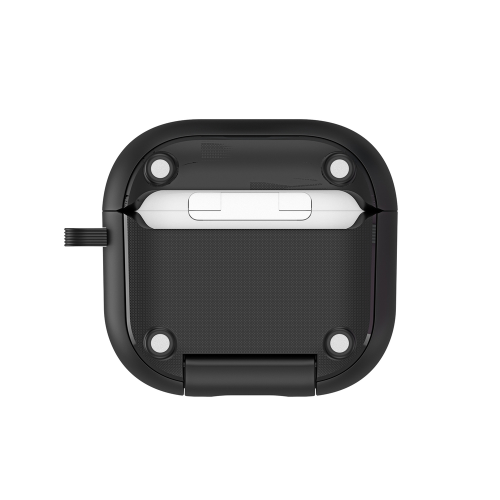 Чехол с замком и подставкой для наушников AirPods 4, черный цвет, серия PECQ Series от Dux Ducis