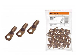 Клемма болтовая толстая медная d= 6 квадратная под прессовку 16-6-6