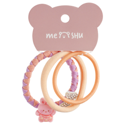 Резинки для волос MESHU, ассорти текстур, 3шт., диаметр 5см, европодвес MS_60566