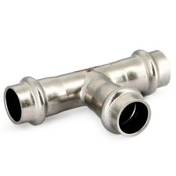 Тройник пресс Uni-Fitt 18 мм равнопроходной из нержавеющей стали 796S2220