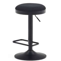 Барный табурет Zaib, 58-80 см, черный шенилл, черная ножка
