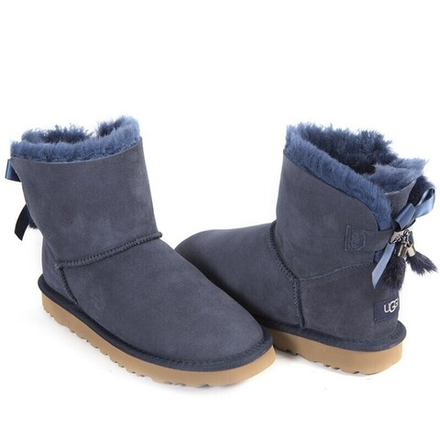 Угги Mini Bailey Bow Fur Brush Boot Navy