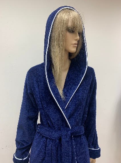 Халат женский c капюшоном HELEN Синий