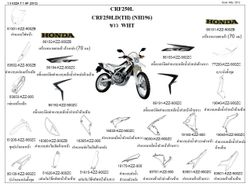 61200-KZZ-900ZC. FENDER SUB ASSY., FR. *NH196* (NH196 ROSS WHITE). Honda CRF250L-M-RL