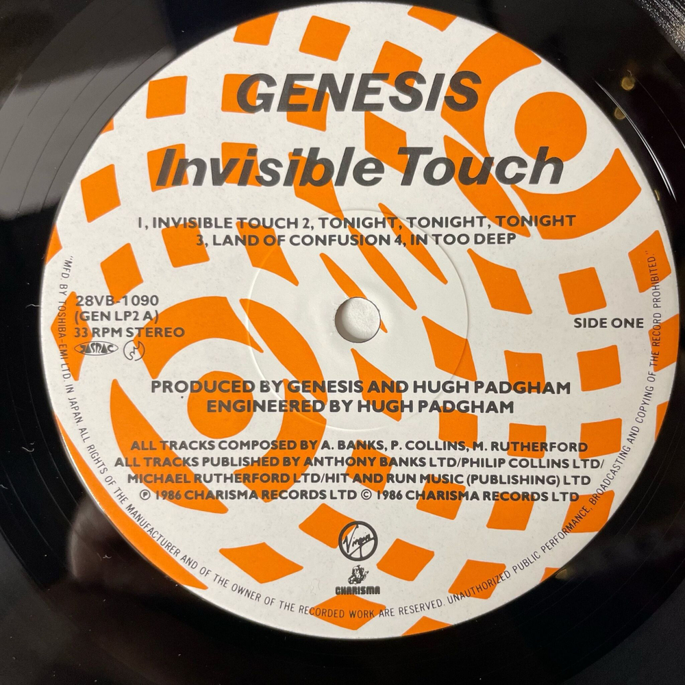 Винтажная виниловая пластинка LP Genesis Invisible Touch (Japan 1986) (Obi, Стикеры)