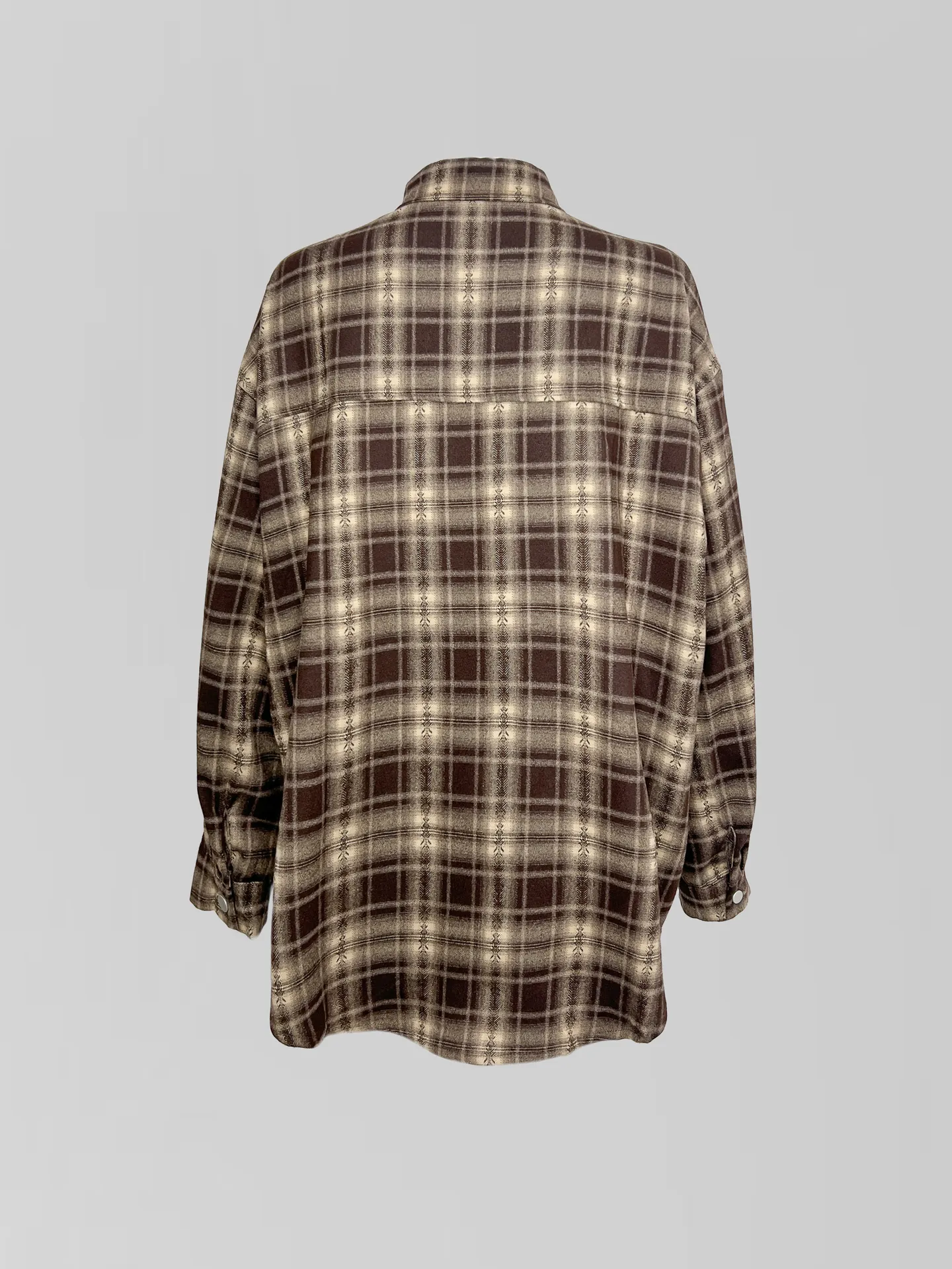 Рубашка Lan Lan 9055 удлиненная в клетку с надписью на кармане