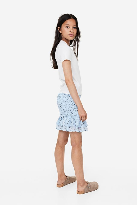 H&M Гофрированная шифоновая юбка, светло-голубой