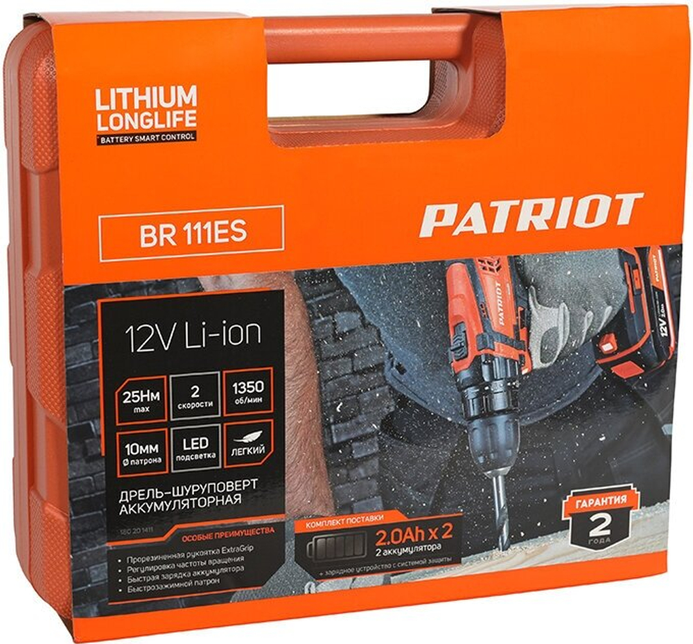 Аккумуляторная дрель-шуруповерт PATRIOT BR 111ES 180201411