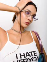 Моносерьга "White soul cross white" Silver