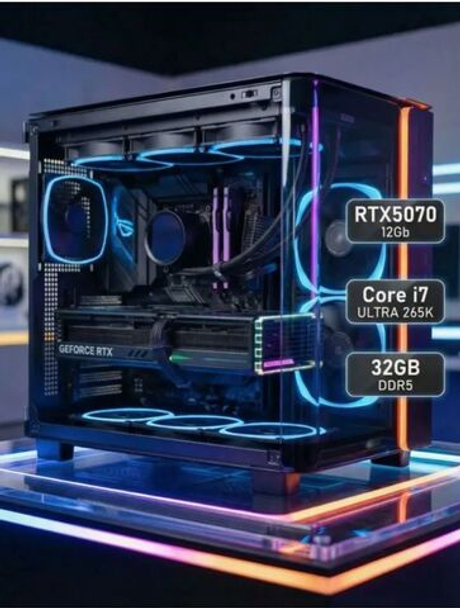 Игровой компьютер / Intel Core Ultra 7 265KF / NVIDIA RTX5070 / 32GB / DDR5 / SSD 1 ТБ / Windows 11 Pro