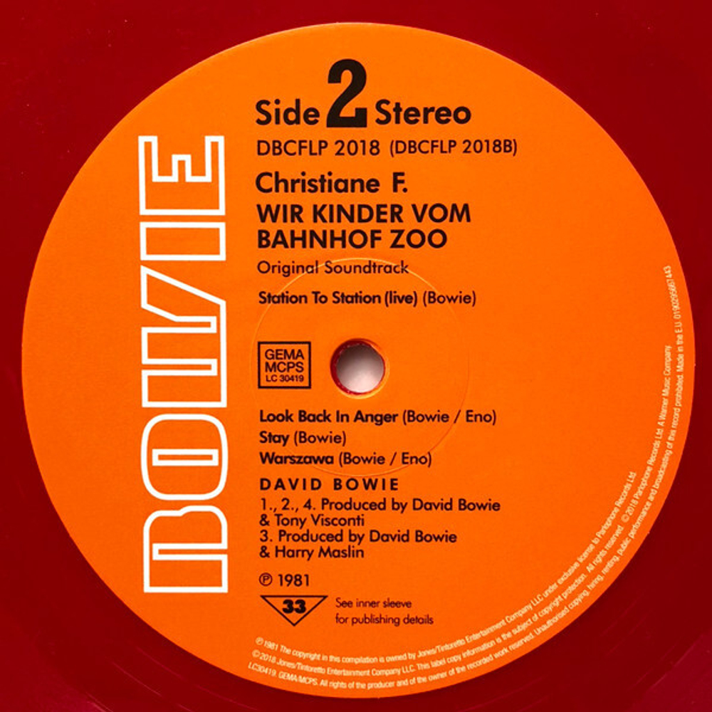 David Bowie / Christiane F. Wir Kinder Vom Bahnhof Zoo (Coloured Vinyl)(LP)