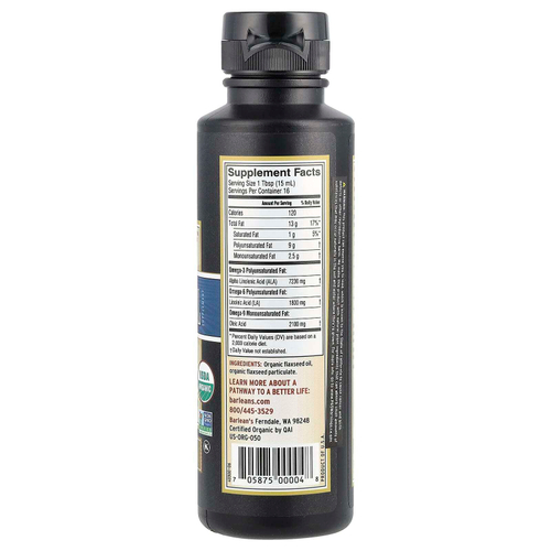 Barlean's, Органическое льняное масло с лигнаном, 236 мл