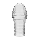 Прозрачная насадка на пенис с ребрышками Hoytt - 9 см. (Цвет: прозрачный)