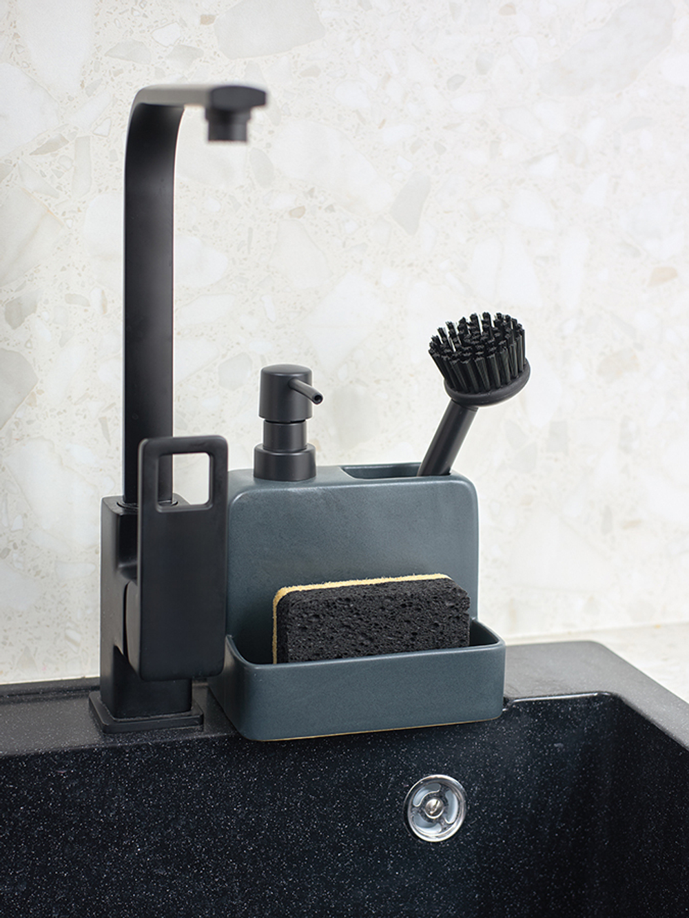 Набор губок для посуды из целлюлозы и кокосового волокна eco sponge, черные, 6 шт.