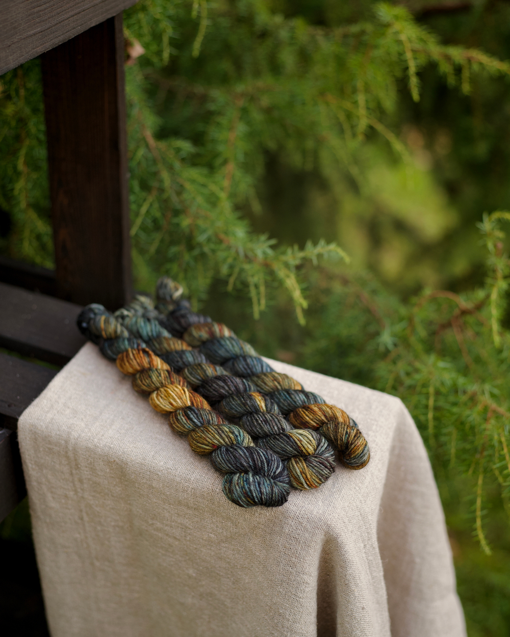 Мини пасма 20 г "Золотистый и деним"