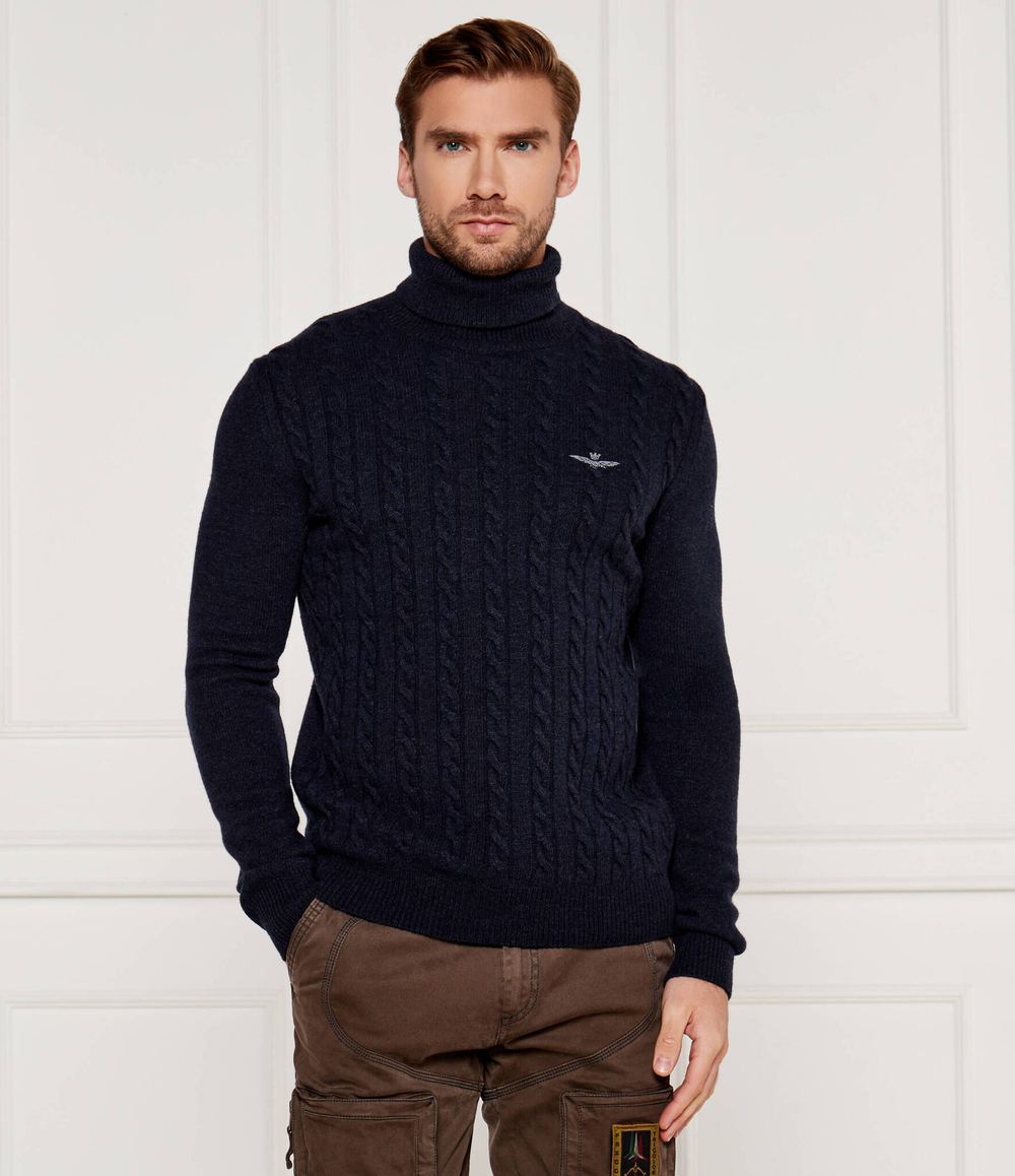 Хлопковый гольф Aeronautica Militare - темно-синий(MA1485L417)