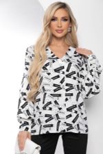 Блуза "Тайное чувство" (белая/надписи) Б8442 LT Collection