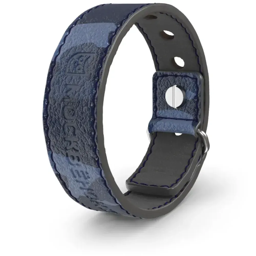 Кожаный браслет Москвёнок STYLE синий хаки (проход + питание)