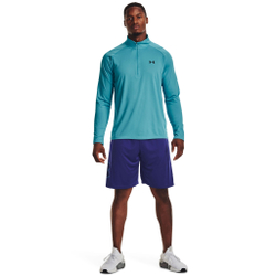Мужское теннисное поло Under Armour Tech 2.0 Half-Zip Warm Up Long Sleeve Men - Turquoise