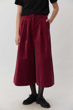 Кюлоты из бордового вельвета