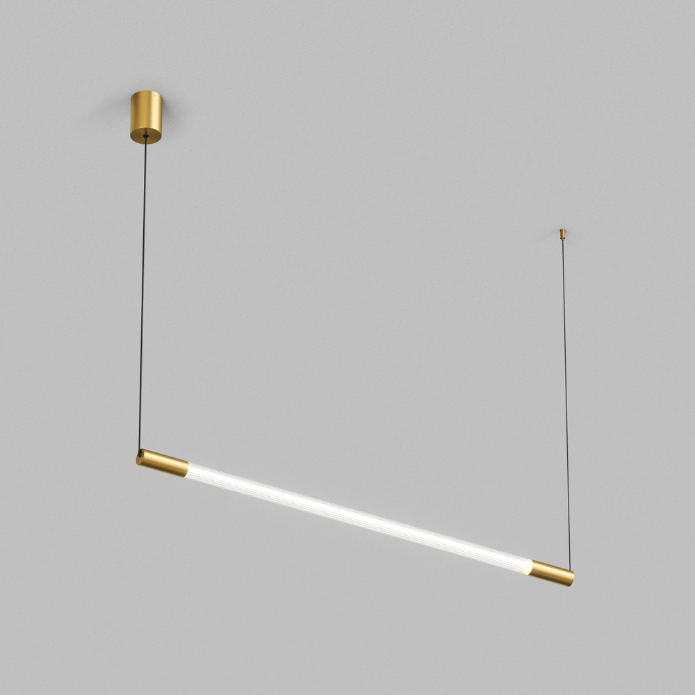 Светильник подвесной AURA, 25 Вт, 3000К, 1200x40x1500 мм, алюминий+стекло, бронза